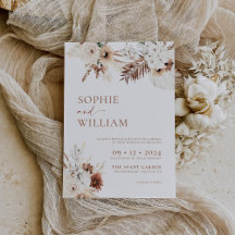 Boho Pampas Terracotta Convite Para Casamento