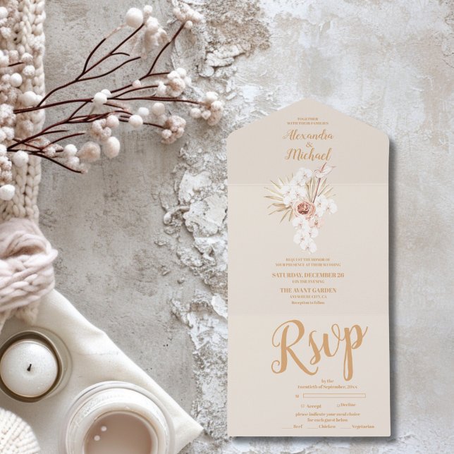 Boho Pampass Grass Casamento Floral (Criador carregado)