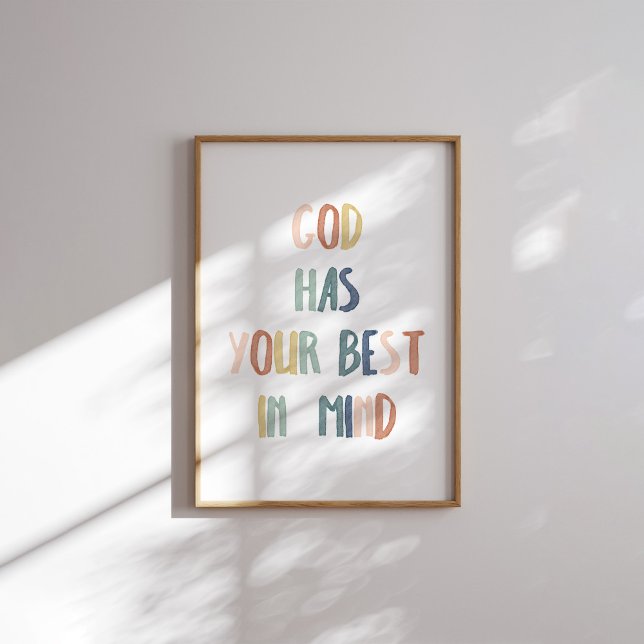 Boho Pastel Deus tem o seu melhor em mente poster (Criador carregado)