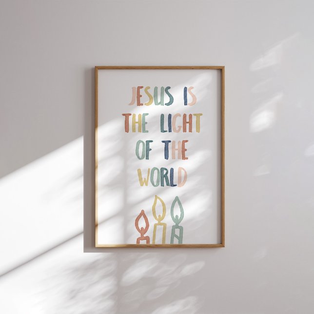 Boho pastel Jesus é a luz do mundo poster (Criador carregado)