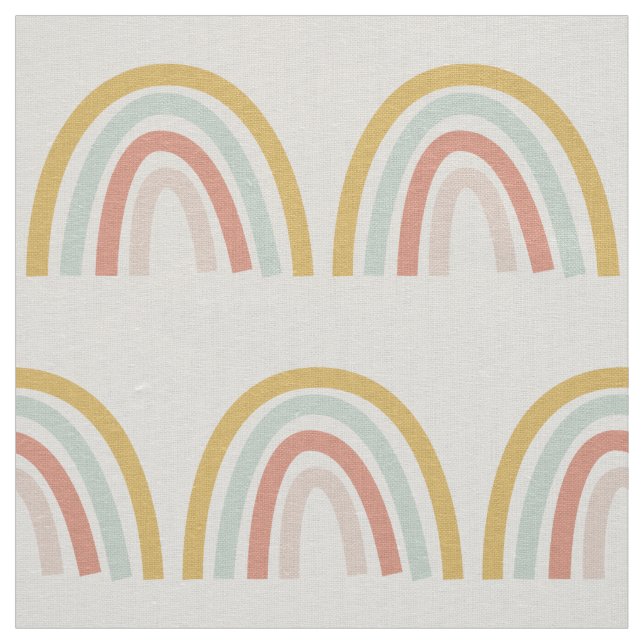 Boho Pastel Rainbow Natural Ivory Linen Tecido (Modelo)