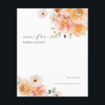 Boho Peach & Blush Floral Wedding Advice Card<br><div class="desc">Create a meaningful keepsake with these Boho Peach and Blush Floral Wedding Advice Cards, featuring soft watercolor flowers in romantic peach and blush tones. Designed in a relaxed boho style, these cards invite guests to share their heartfelt advice, well wishes, and messages for the couple. Perfect for weddings, bridal showers,...</div>