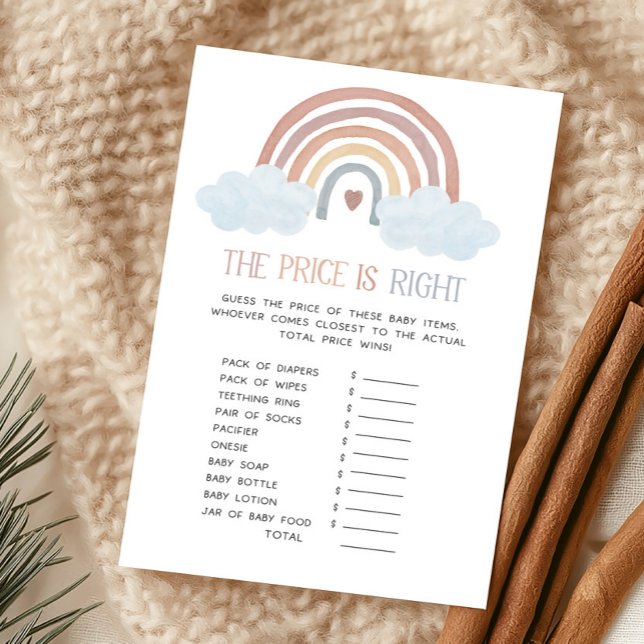 Boho Pequeno Raio de Sol O Preço Está Certo (Boho Rainbow Baby Shower The Price Is Right Game)