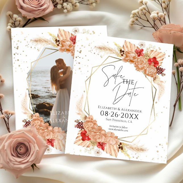 Boho Photo | Terracotta Casamento Exceto Data (Criador carregado)