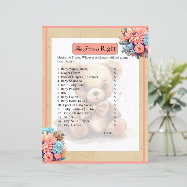 Boho Pink Bear Price é o jogo certo (Em pé/Frente)