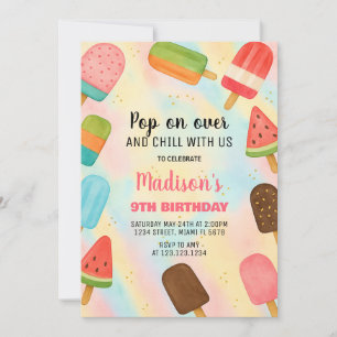 Boho Popsicle Convite de Aniversário
