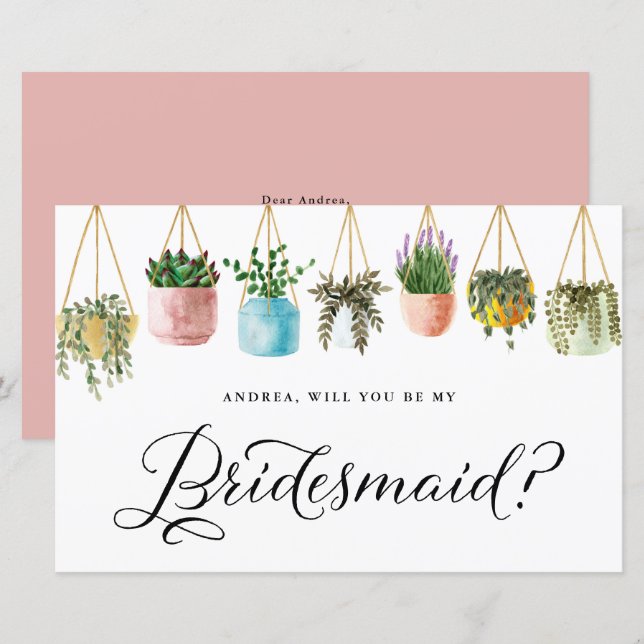 Boho Prendendo Plantas, Você Será Meu Cartão De Ma (Frente/Verso)