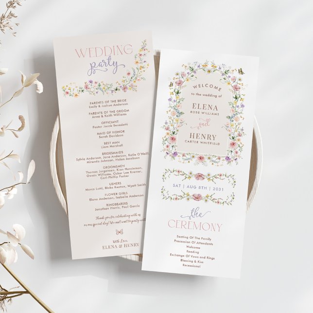 Boho Primavera Wildflower Fairytale Wedding Progra (Criador carregado)