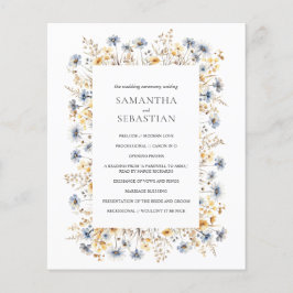 Boho Primavera Wildflower | Programa de Casamento 