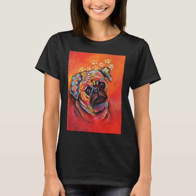 Boho Pug Classic T-Shirt 677 (Frente)