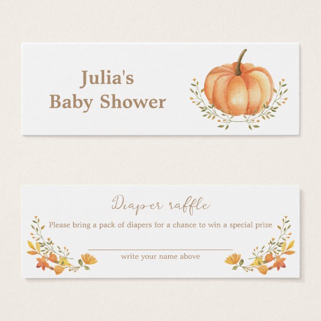 Boho Pumpkin Fall Autumn Fralda Raffle (Frente & Verso)
