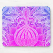 Boho Purple Blue Flower William Morris Mousepad
