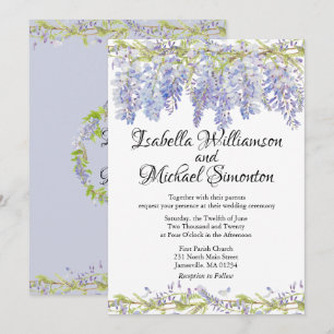 Boho Purple Floral Wedes Convites