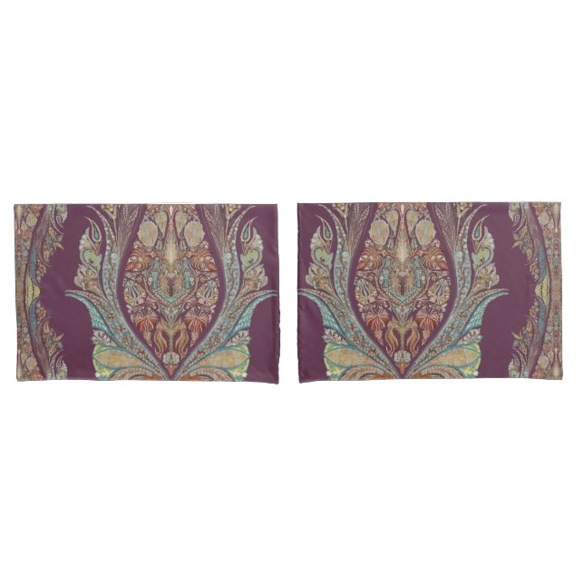 BOHO Purple Paisley Tribal India Padrão Boêmiano (Frente - conjunto)