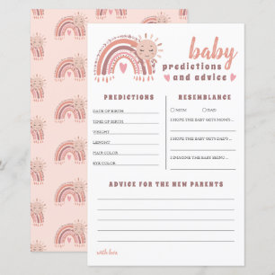 Boho Rainbow Baby Predictions & Advice Chá de fral