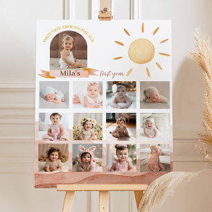 Boho Rainbow Birthday Foto Milestone Poster