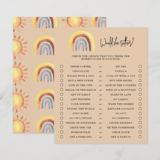 Boho Rainbow Ela Preferencialmente Jogo De Chá de  (Frente/Verso)