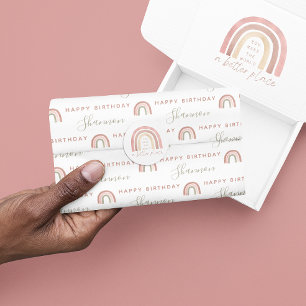 Boho Rainbow - Papel Tecido de Aniversário