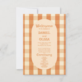 Boho Retro Groovy Colorful Wavy Wedding Programs