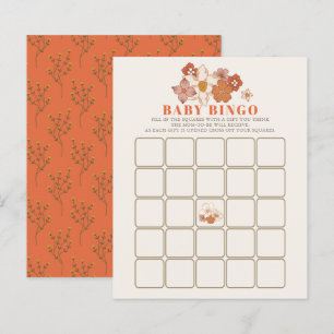 Boho Retro Groovy Floral Chá de fraldas Bingo Game
