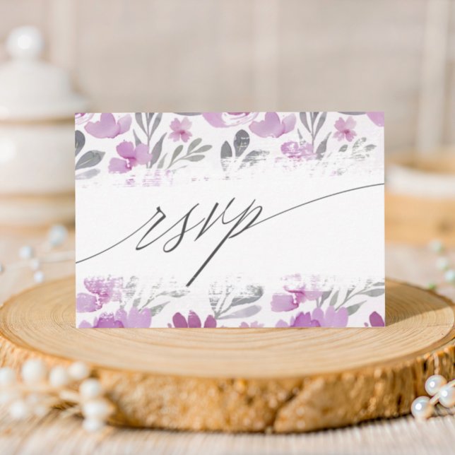 Boho Rosa Floral Aguarela Casamento RSVP (Criador carregado)
