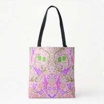 Boho Rosa Floral William Morris Art Tote Bag