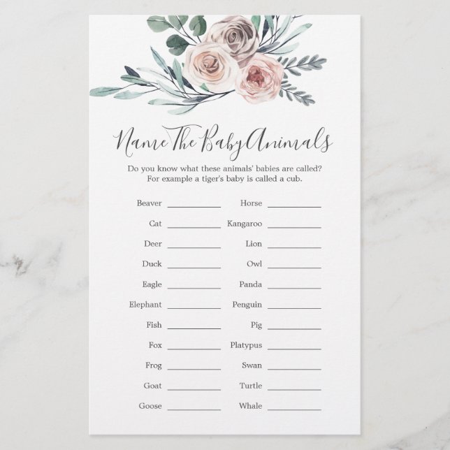 Boho Rosa Nome Do Chá de fraldas Do Bebê (Frente)