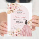 Boho Rosa Princesa Floral Mis Quince Convite<br><div class="desc">Boho Rosa Princesa Floral Mis Quince Convite</div>