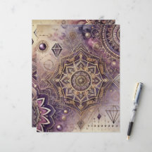 Boho Roxo e Dourado Intrai Mandalas