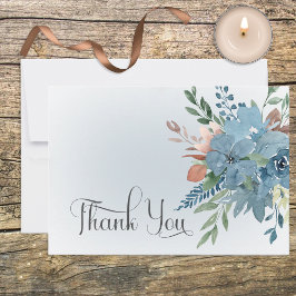 Boho Rust e Cartões de agradecimentos Floral Azul