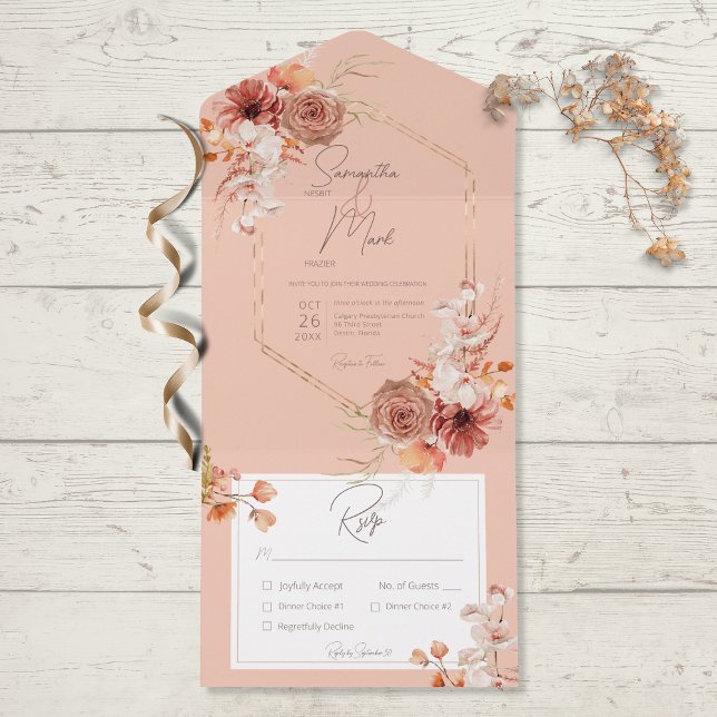 Boho Rust Fall Floral no Janto Peach (Criador carregado)