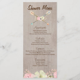 Boho Rustic Baby ou Chá de panela, Menu Casamento