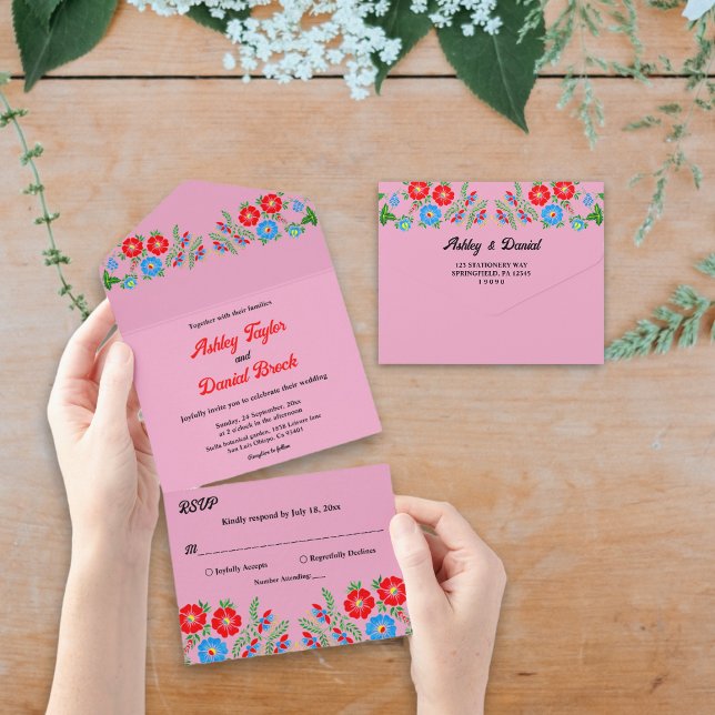 Boho Rustic Blue Rosa vermelha Country Casamento F (Criador carregado)