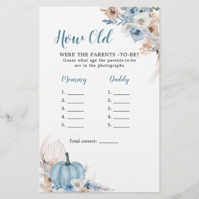 Boho Rustic Pumpkin Cai Quantos Anos Os Pais (Frente)