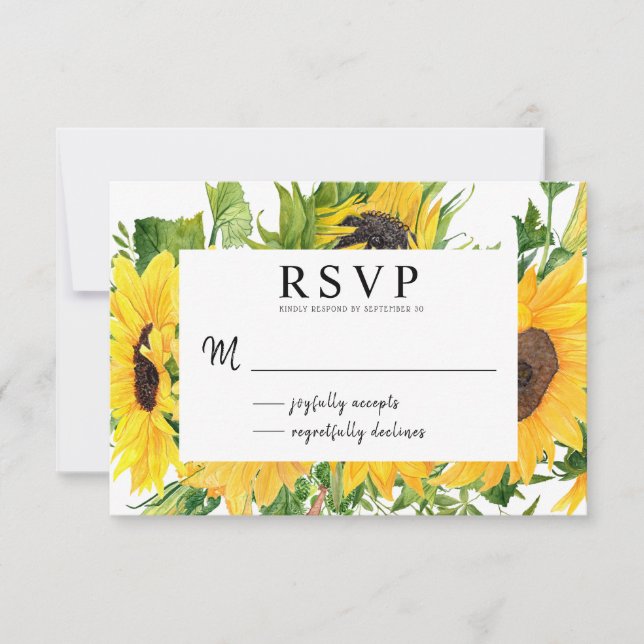 Boho Rustic Sunflower Summer Buquê RSVP (Frente)