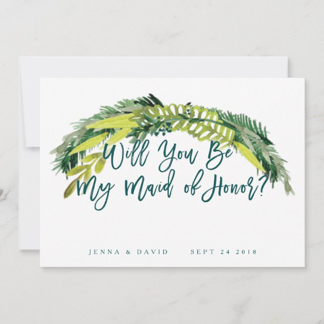 Boho Rustic Você Será Meu Cartão De Madrinha de ca (Frente)