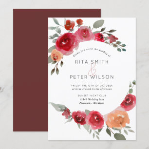 Boho rustic watercolor convite para casamento flor