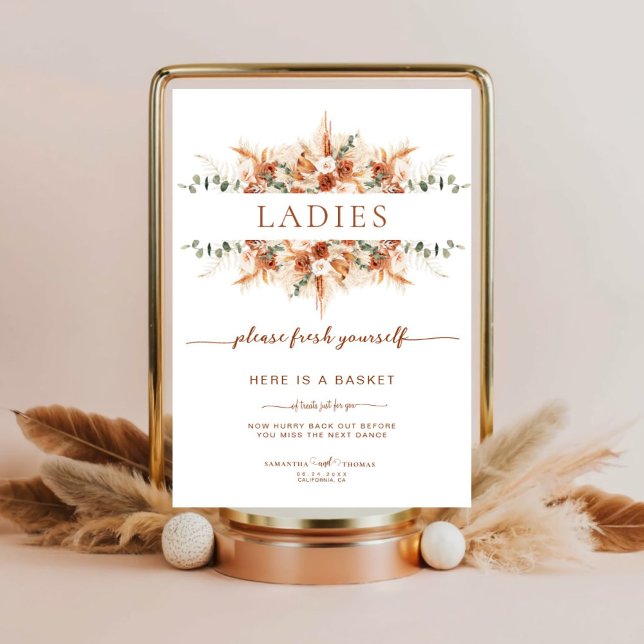 Boho Rustic Wedding Ladding Bathroom Poster (Criador carregado)