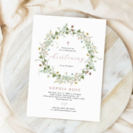 Boho Rustic Wildflower Christening Convite