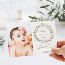 Boho Rustic Wildflower Fotografia Baptism Convite