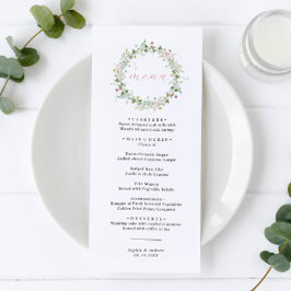Boho Rustic Wildflower Wedding Menu