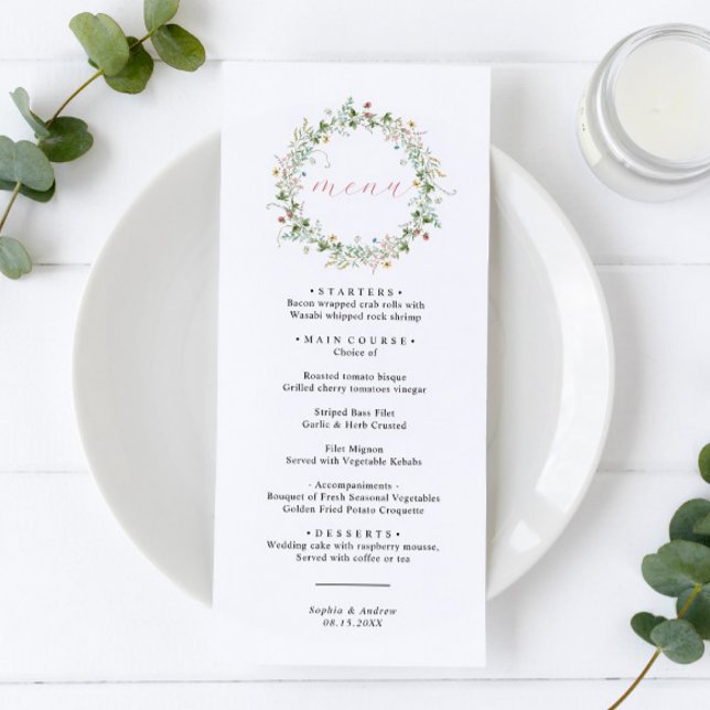 Boho Rustic Wildflower Wedding Menu (Criador carregado)