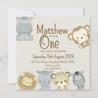 Boho Safari Convite de Aniversário