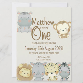 Boho Safari Convite de Aniversário