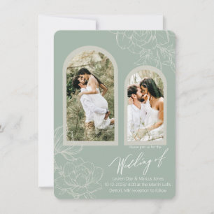 Boho Sage Arch Design Convite para Casamento
