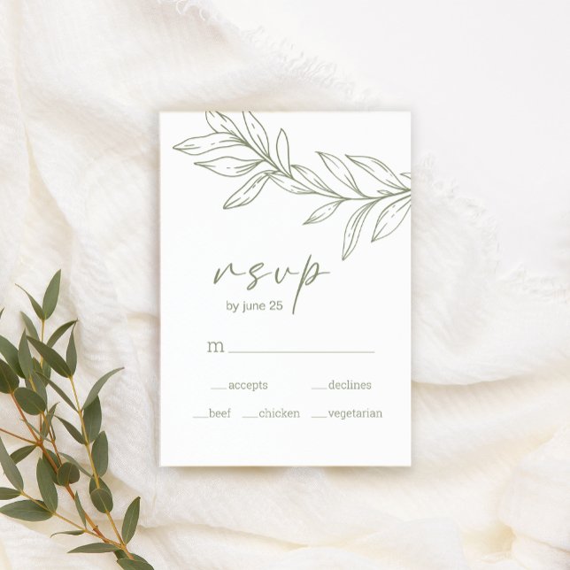 Boho Sage Flowers Casamento Cartão RSVP (Criador carregado)