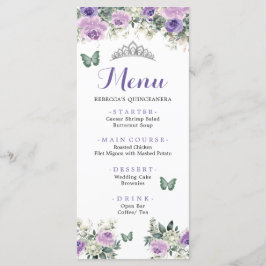 Boho Sage Green Lliac Rosa Princesa XV Años Menu