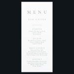 Boho Sage Green Minimalist 1 Simple Flat Menu (Men<br><div class="desc">Elegante e moderno,  boho,  menu minimalista Sage Green. Menu totalmente personalizável para o seu casamento ou evento.</div>