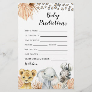 Boho Sage Green Safari Oh Boy Predição Jogo