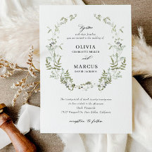 Boho Sage Greenery Convite Para Casamento Botânico
